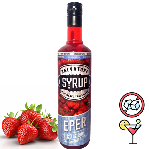 Salvatore Syrup Cukormentes Eper ízű szirup 0,7 liter
